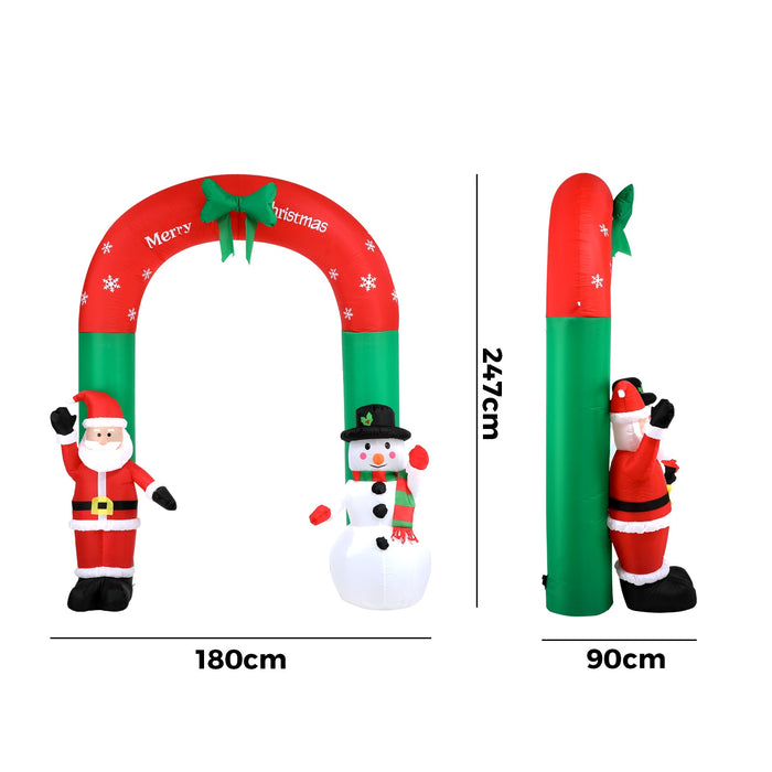 2.4M Christmas Inflatable Archway Xmas Led Lights Outdoor Decoration