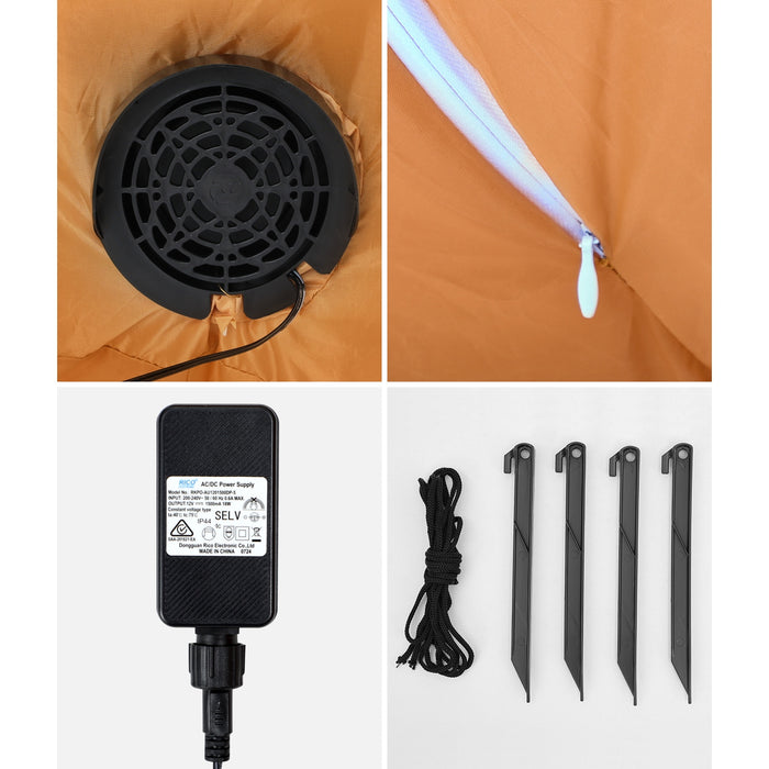 2.4M Christmas Inflatable Gingerbread Man Led Lights Outdoor Decoration