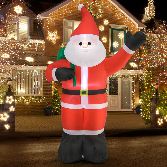 2.4M Christmas Inflatable Santa Xmas Outdoor Decorations Led Lights