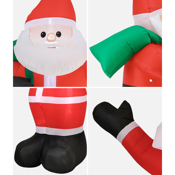 2.4M Christmas Inflatable Santa Xmas Outdoor Decorations Led Lights