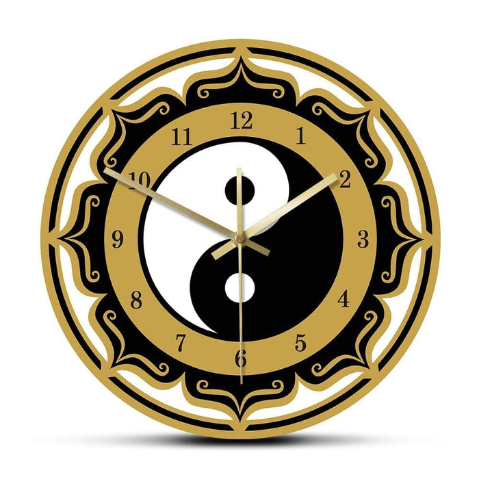 Yin Yang Symbol Modern Wall Clock Chinese Philosophy Taoist