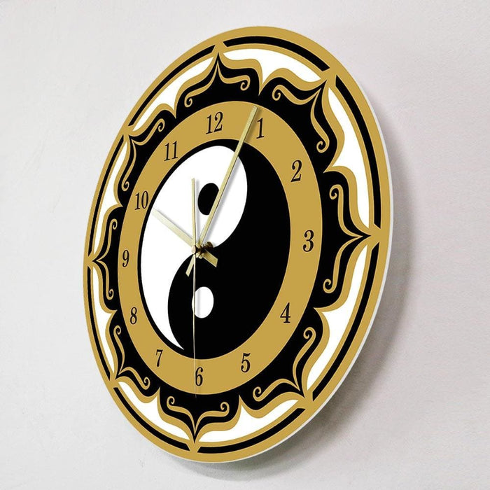 Yin Yang Symbol Modern Wall Clock Chinese Philosophy Taoist