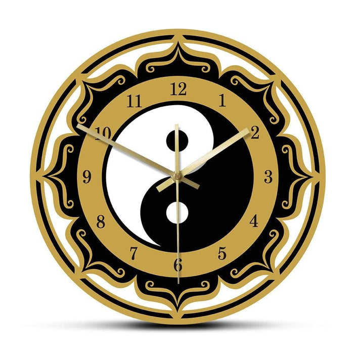 Yin Yang Symbol Modern Wall Clock Chinese Philosophy Taoist