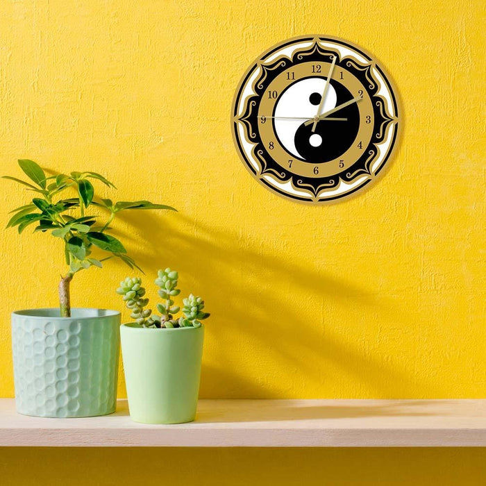 Yin Yang Symbol Modern Wall Clock Chinese Philosophy Taoist