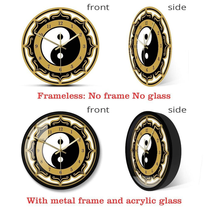 Yin Yang Symbol Modern Wall Clock Chinese Philosophy Taoist