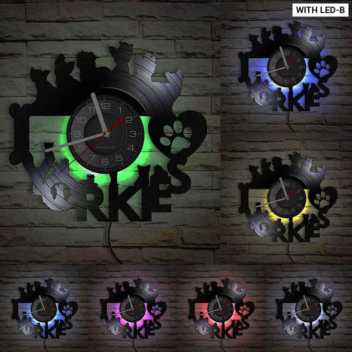 Yorkie Portrait Vinyl Record Wall Clock