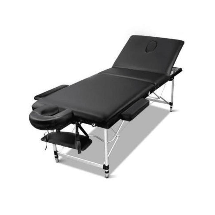 Zenses 3 Fold Portable Aluminium Massage Table - Black