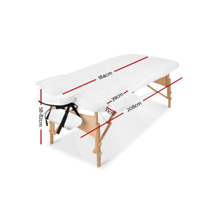 Zenses 3 Fold Portable Wood Massage Table - White