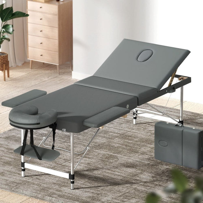 Zenses Massage Table Portable Aluminium 2 Fold Massages Bed
