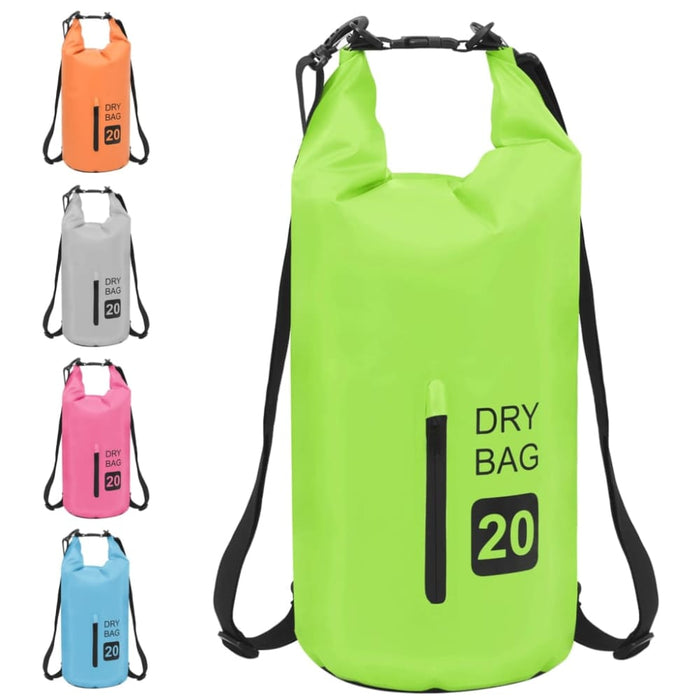 Dry Bag With Zipper Green 20 l Pvc