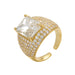 Big Zircon Rings Elegant Gold Silver Colour Finger Ring