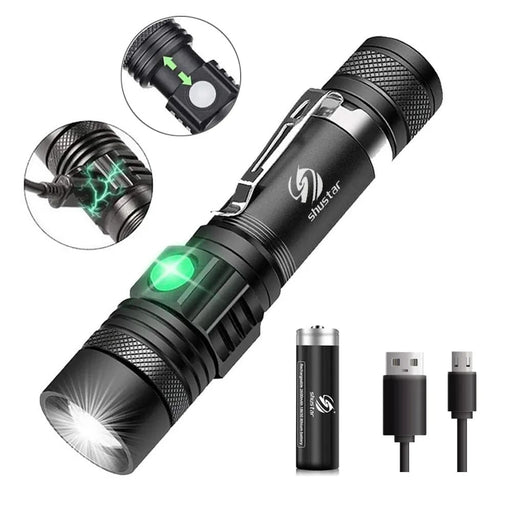 Zoomable High Power Led Flashlight with Usb Charger