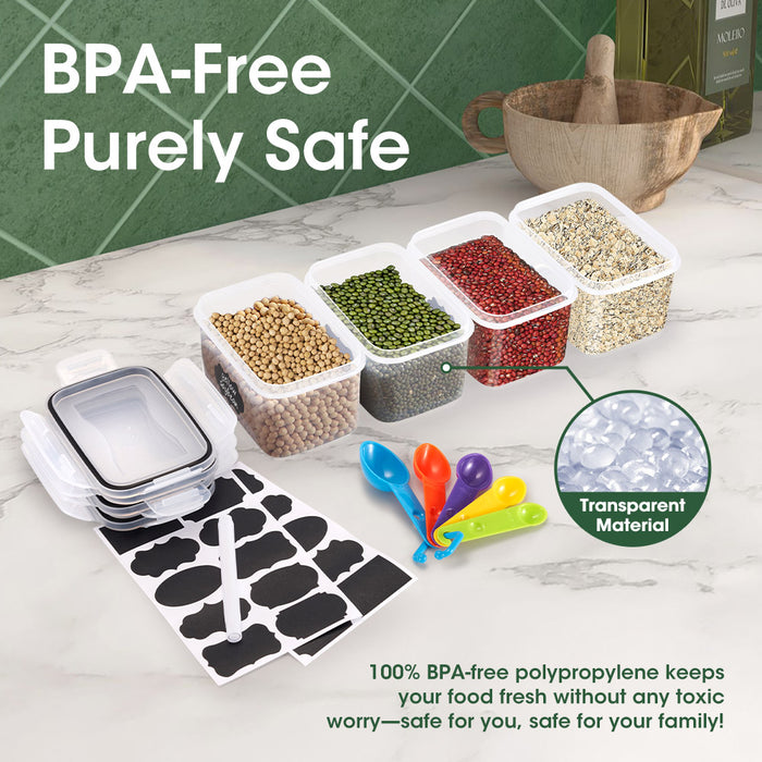 Dry Food Canisters With Lids Bpa Free Plastic Leak-Proof Canisters 16 Pcs