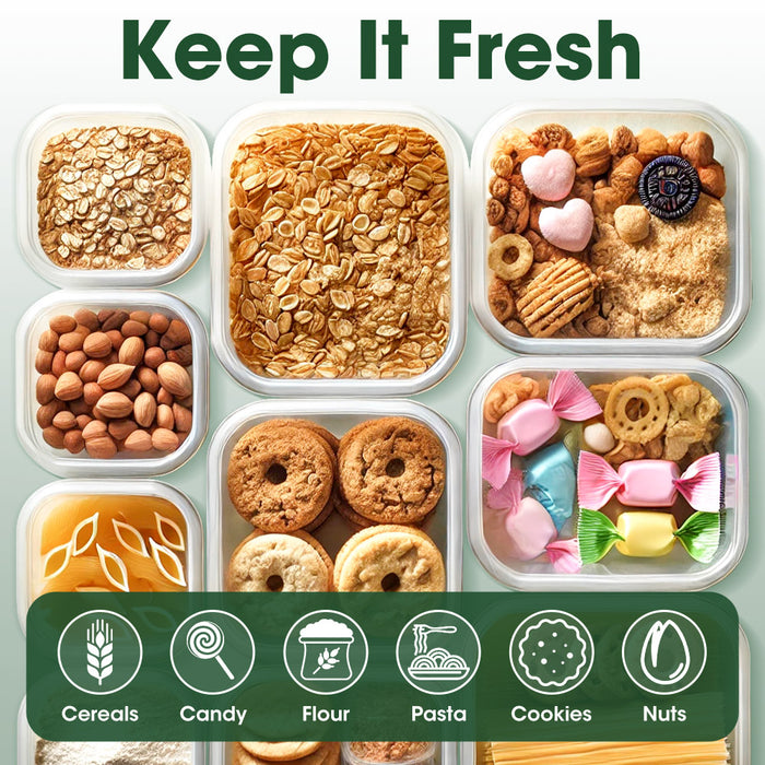 Dry Food Canisters With Lids Bpa Free Plastic Leak-Proof Canisters 16 Pcs