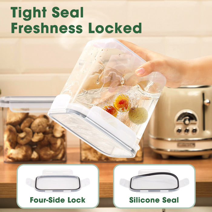 Dry Food Canisters With Lids Bpa Free Plastic Leak-Proof Canisters 42 Pcs