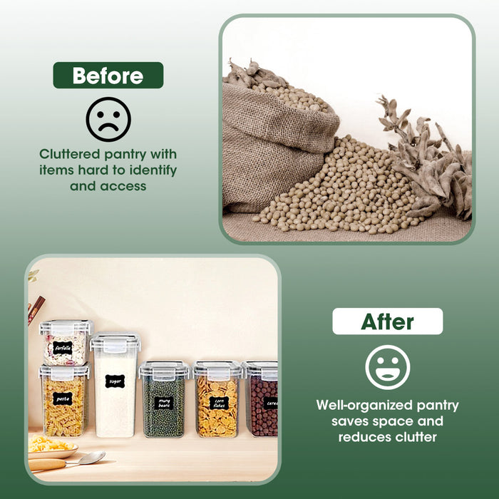 Dry Food Canisters With Lids Bpa Free Plastic Leak-Proof Canisters 42 Pcs