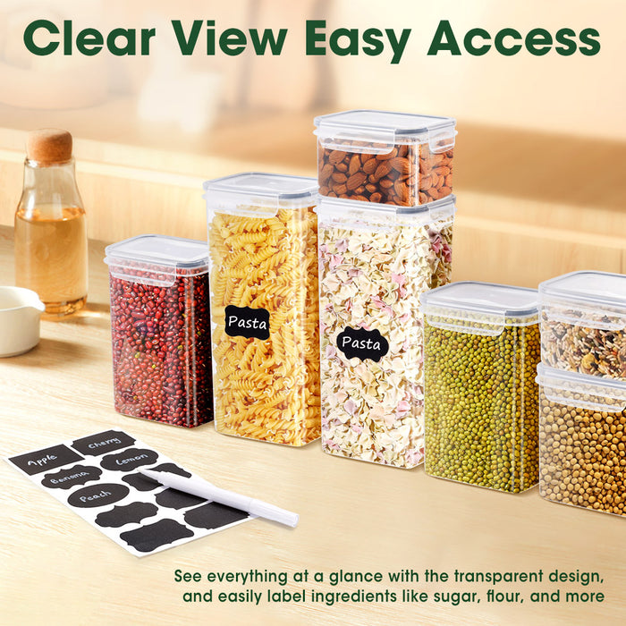 Dry Food Canisters With Lids Bpa Free Plastic Leak-Proof Canisters 42 Pcs