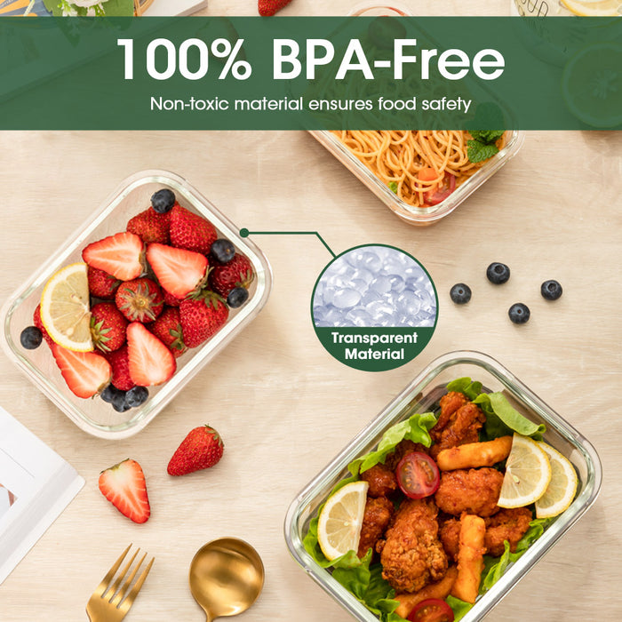 10 Pcs Food Storage Containers Bpa-Free Leak Proof With Labels & Pen