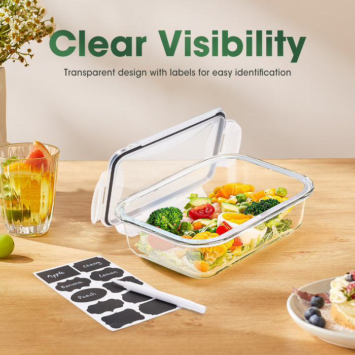 10 Pcs Food Storage Containers Bpa-Free Leak Proof With Labels & Pen