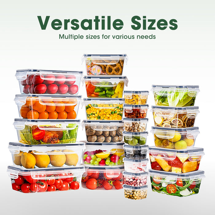 24 Pcs Food Storage Containers Bpa-Free Leak Proof With Labels & Pen