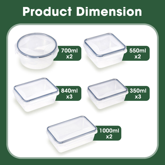 12 Pcs Food Storage Containers Bpa-Free Leak Proof With Labels & Pen