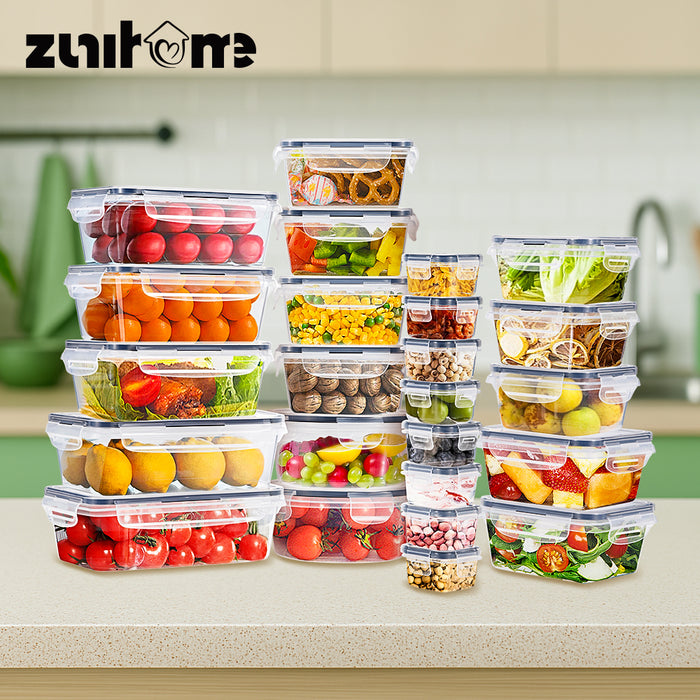 24 Pcs Food Storage Containers Bpa-Free Leak Proof With Labels & Pen
