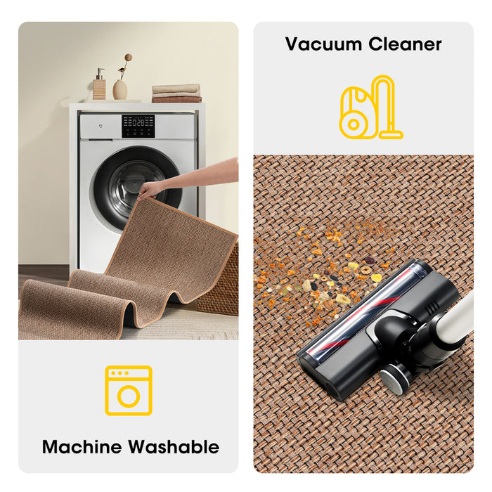 2Pcs Kitchen Rugs Mats Non Slip Anti Fatigue For Kitchen Floor Home Beige