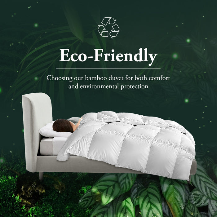 Natural Bamboo Quilt 200Gsm Duvet Doona Winter Summer Quilt Queen