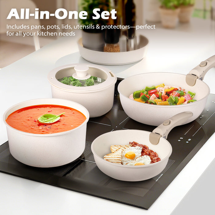 20Pcs Nonstick Cookware Pots & Pans Set Granite Coating Cooking Utensil