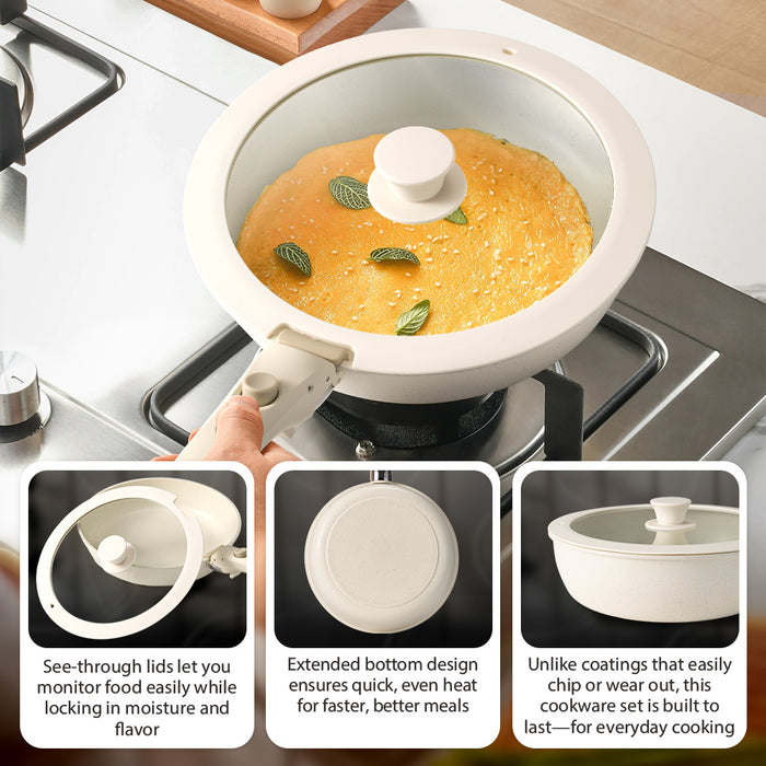 20Pcs Nonstick Cookware Pots & Pans Set Granite Coating Cooking Utensil