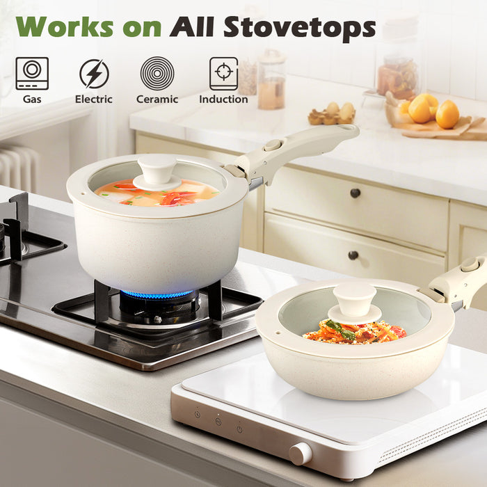 20Pcs Nonstick Cookware Pots & Pans Set Granite Coating Cooking Utensil