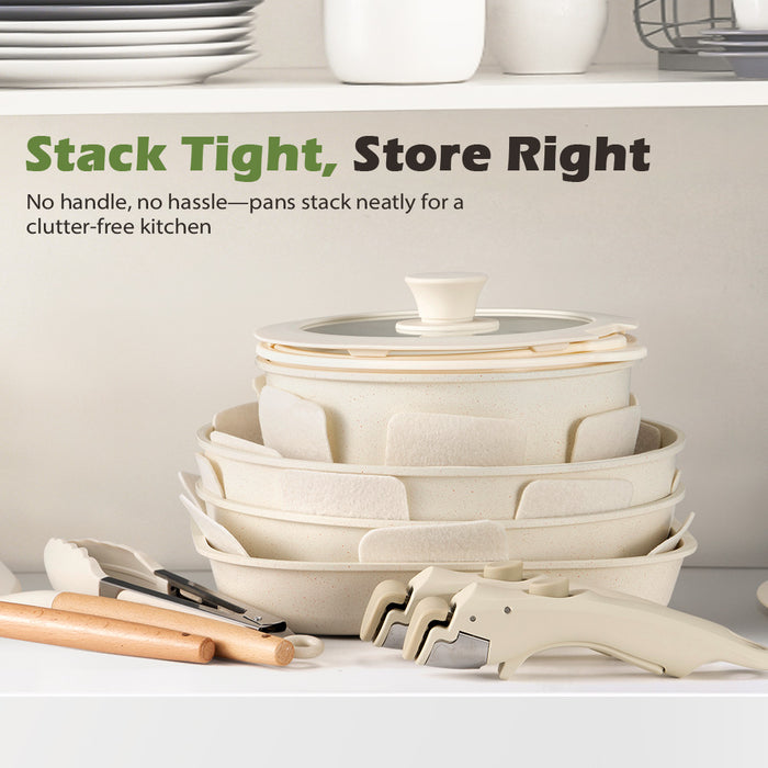 20Pcs Nonstick Cookware Pots & Pans Set Granite Coating Cooking Utensil