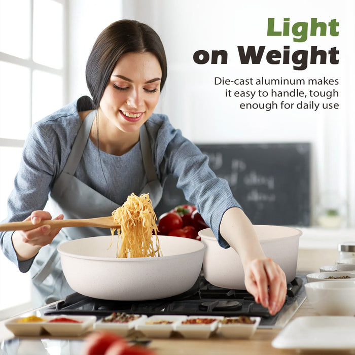 20Pcs Nonstick Cookware Pots & Pans Set Granite Coating Cooking Utensil