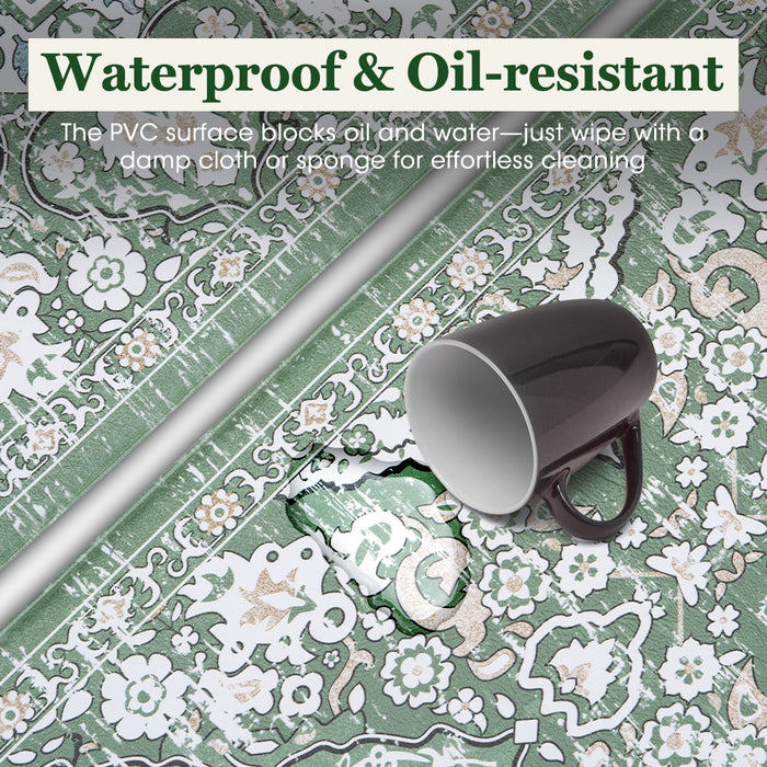 Kitchen Rugs Mats Set Of 2 Non Slip Comfort Standing Mat Rug Green