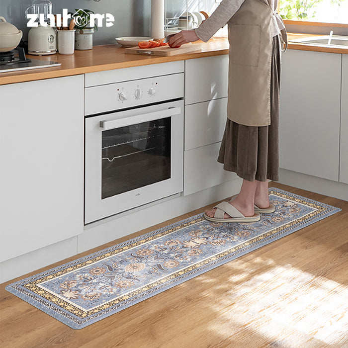 Kitchen Rugs Mats Set Of 2 Non Slip Comfort Standing Mat Rug Blue