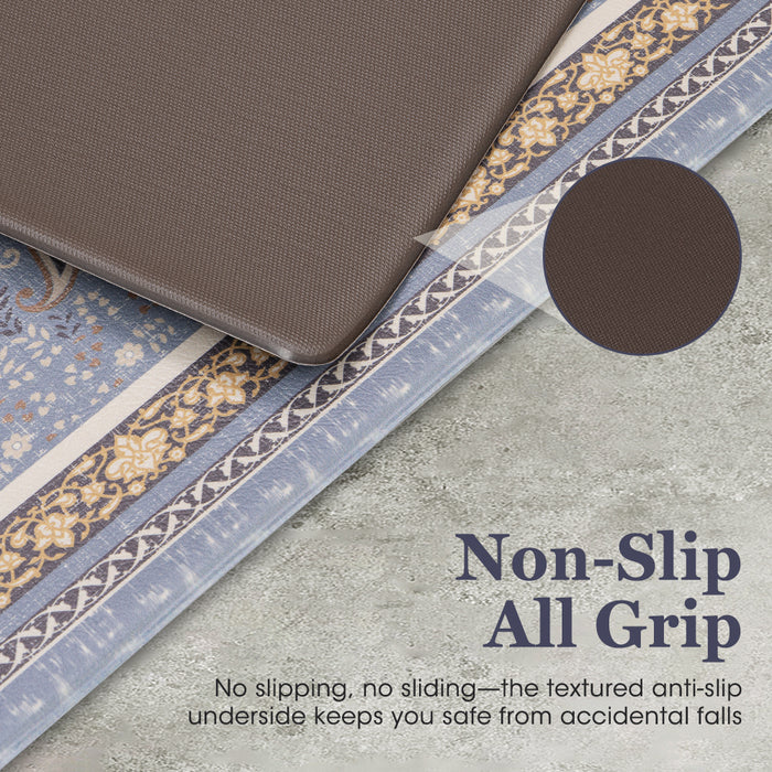 Kitchen Rugs Mats Set Of 2 Non Slip Comfort Standing Mat Rug Blue