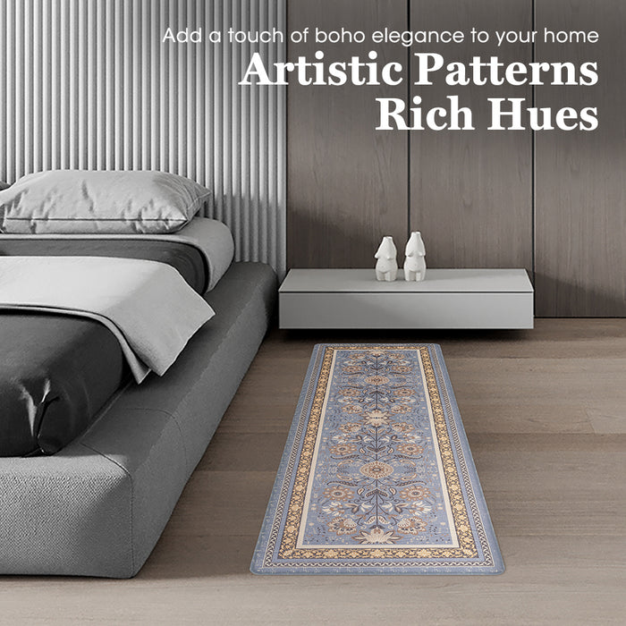 Kitchen Rugs Mats Set Of 2 Non Slip Comfort Standing Mat Rug Blue