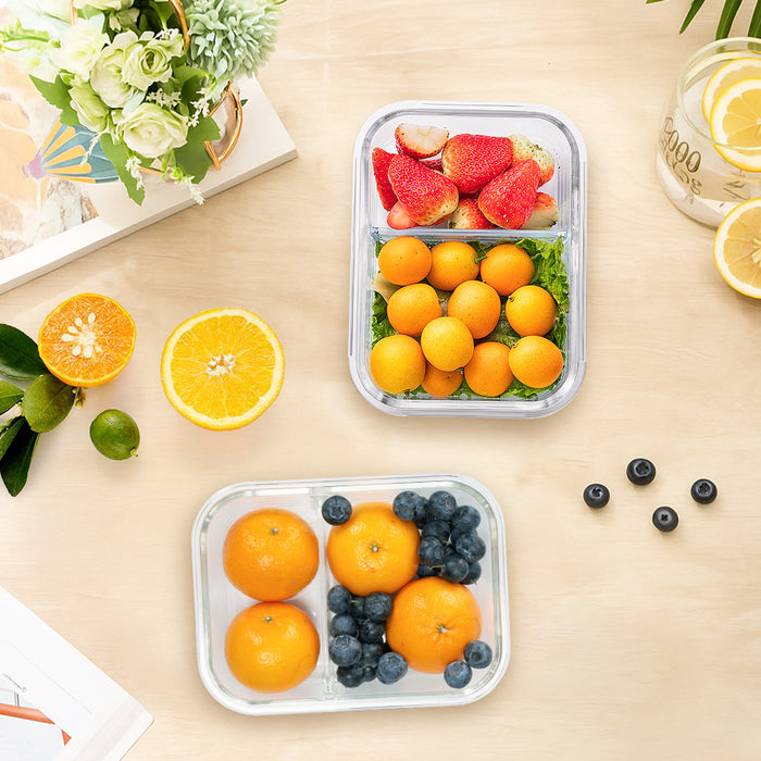 Glass Food Container With Lid 5 Packs Airtight Meal Pre Storage