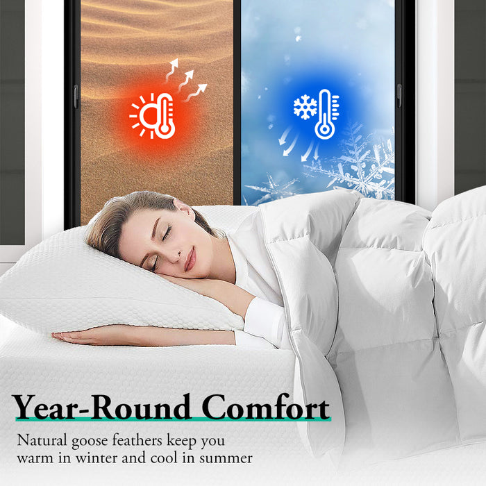 Goose Down Duvet Quilt 500Gsm Duvet Doona Winter Summer Quilt Super King