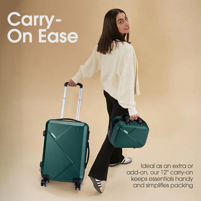 2Pcs Luggage Suitcase Trolley Set Travel Tsa Lock Storage Hard Case Green