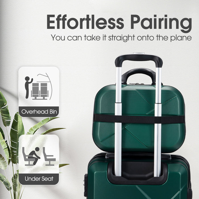 2Pcs Luggage Suitcase Trolley Set Travel Tsa Lock Storage Hard Case Green