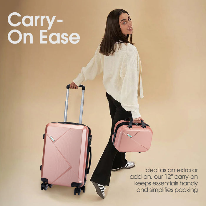 2Pcs Luggage Suitcase Trolley Set Travel Tsa Lock Storage Hard Case Pink