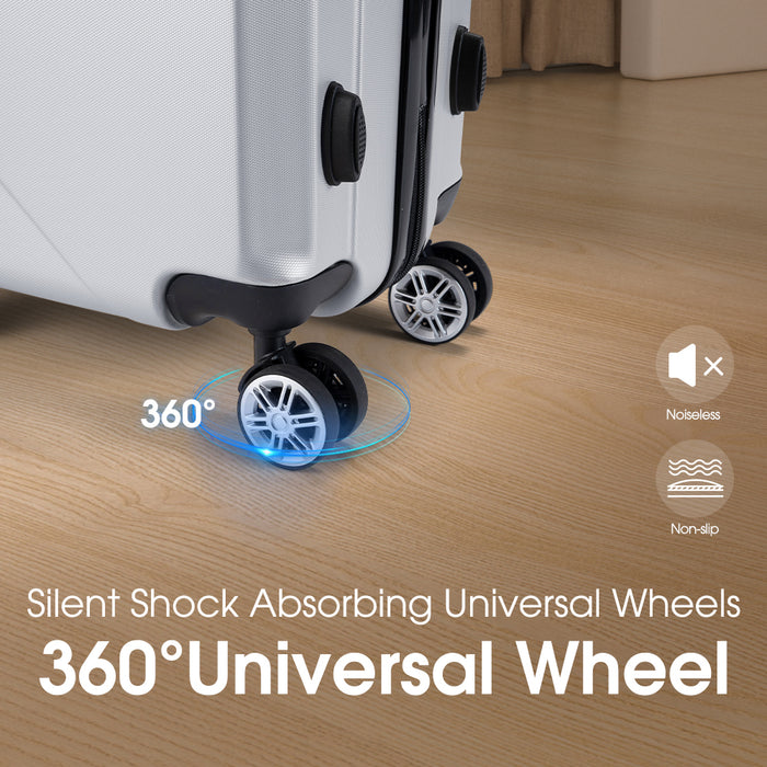 2Pcs Luggage Suitcase Trolley Set Travel Tsa Lock Storage Hard Case Silver