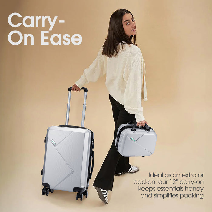 2Pcs Luggage Suitcase Trolley Set Travel Tsa Lock Storage Hard Case Silver