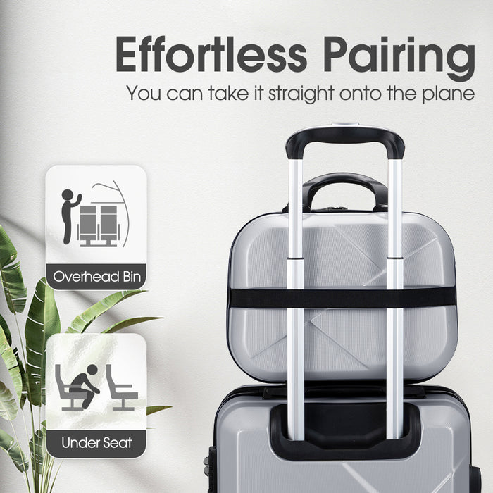 2Pcs Luggage Suitcase Trolley Set Travel Tsa Lock Storage Hard Case Silver