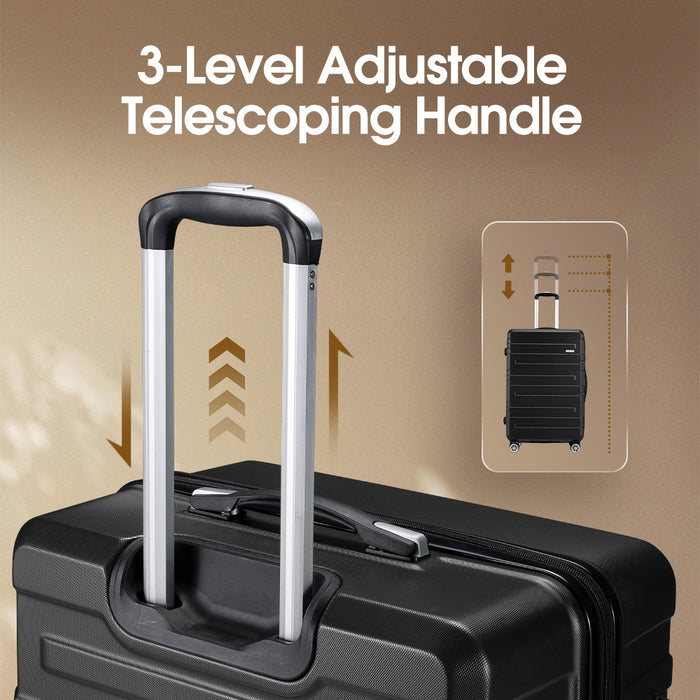 28" Luggage Suitcase Trolley Set Travel Tsa Lock Storage Hard Case Black