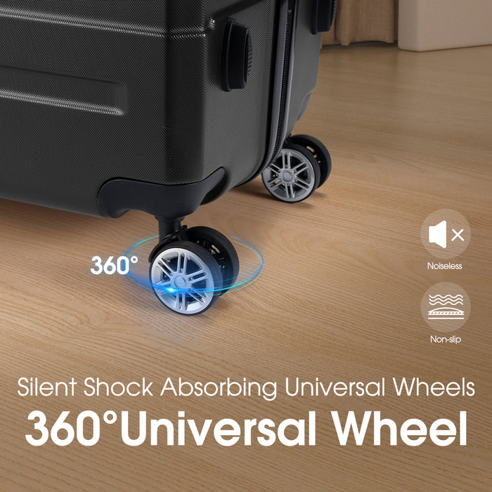 28" Luggage Suitcase Trolley Set Travel Tsa Lock Storage Hard Case Black