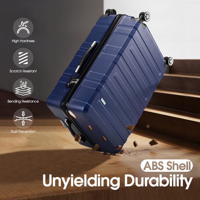 28" Luggage Suitcase Trolley Set Travel Tsa Lock Storage Hard Case Navy