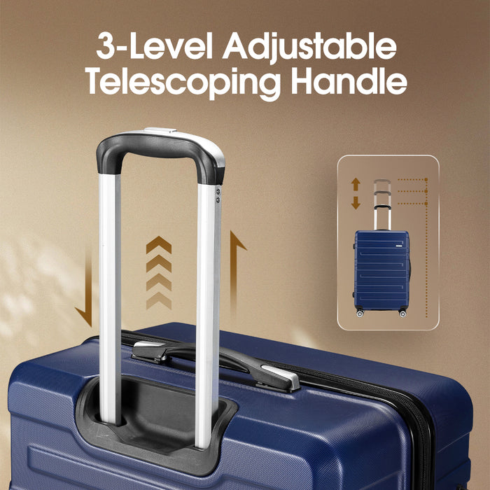 28" Luggage Suitcase Trolley Set Travel Tsa Lock Storage Hard Case Navy