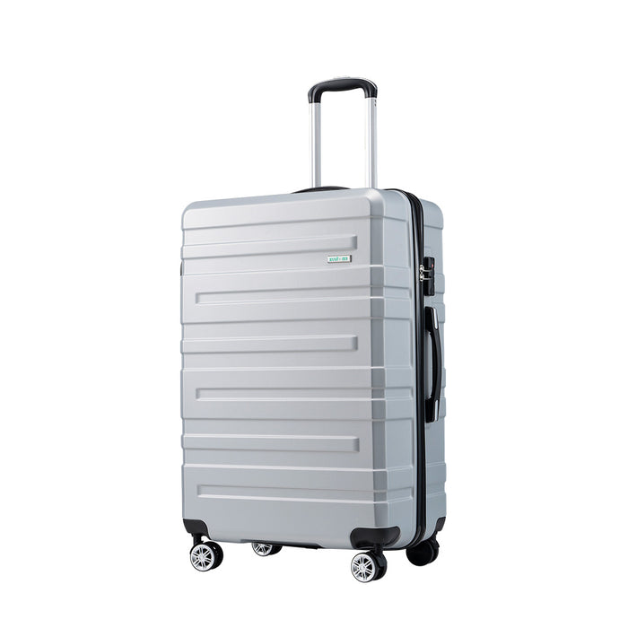 28" Luggage Suitcase Trolley Set Travel Tsa Lock Storage Hard Case Silver